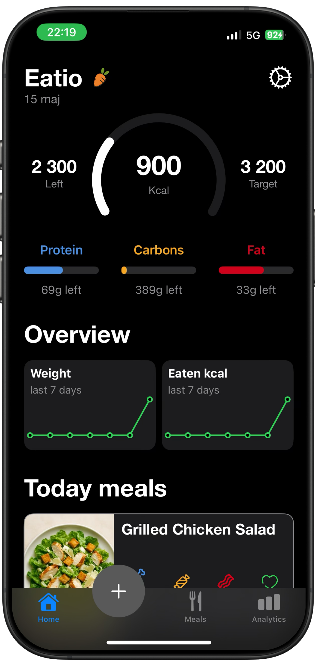 Eatio Home Screen Preview